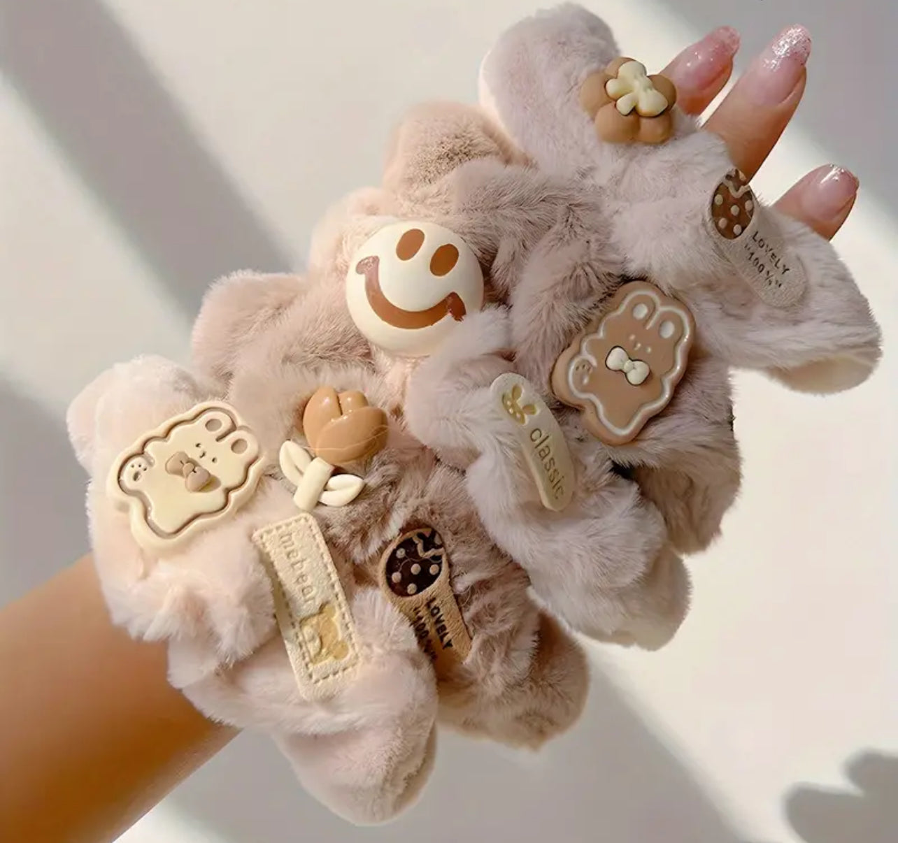 5pcs Soft Bear/Bunny Scrunchies