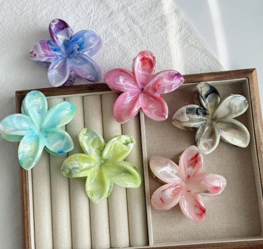 6pcs Colorful Floral Clips